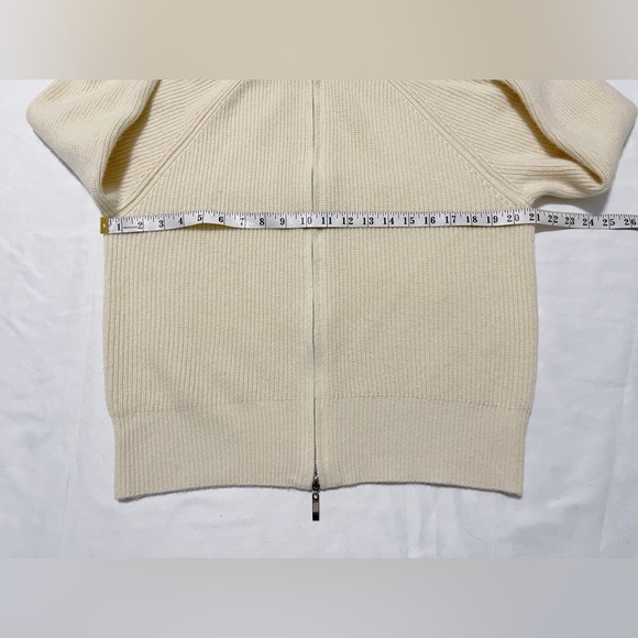 100% Wool Ribbed Double-Zipper Cardigan - Picture 8 of 10